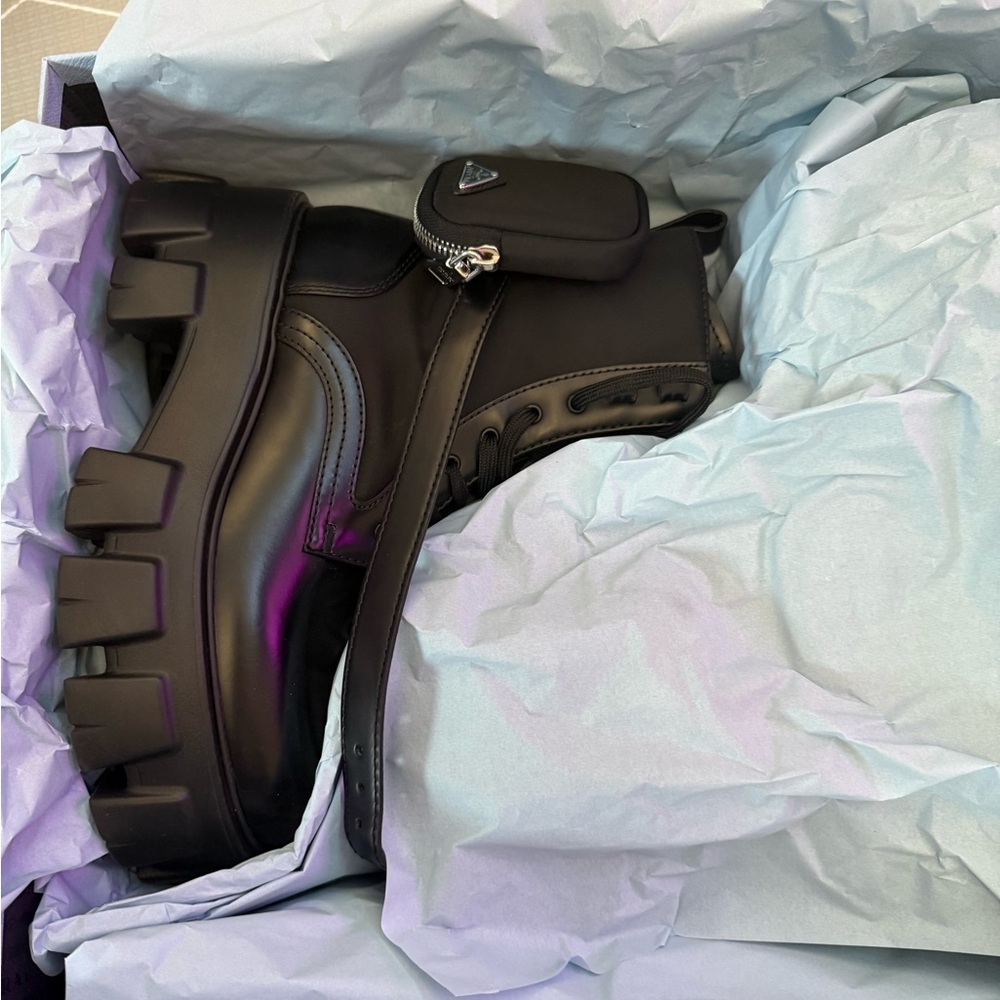 Women's Black Monolith Combat Boots - Picture 5 of 16